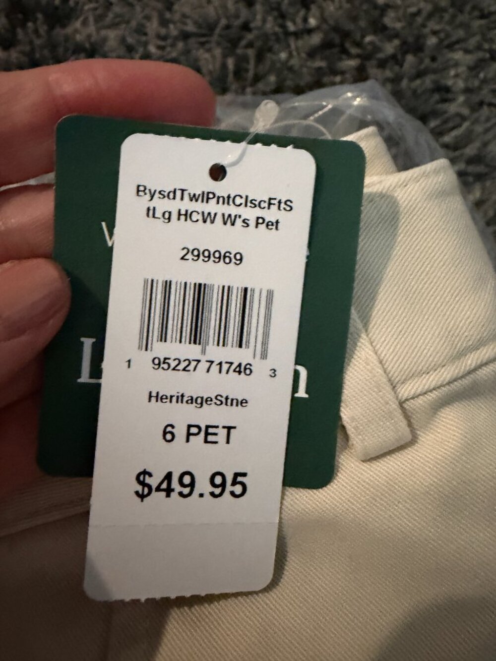 LL Bean women's chino pants khaki 6P petite NWT - Picture 5 of 5